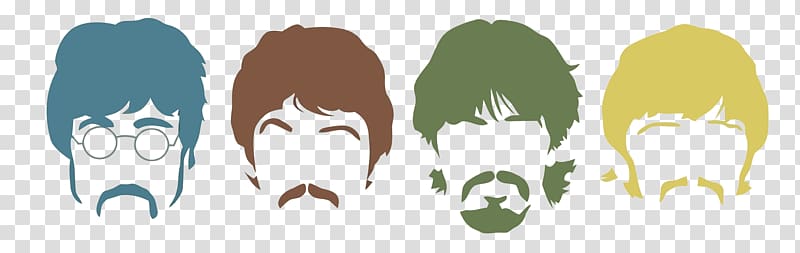 four assorted-color man's portrait illustration, The Beatles Poster Stencil Abbey Road Sgt. Pepper\'s Lonely Hearts Club Band, others transparent background PNG clipart