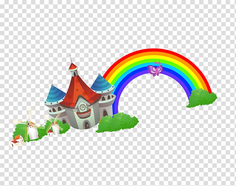 Kids Math: Multiply, Divide, Add, Subtract Rainbow Cartoon, Cartoon rainbow small house transparent background PNG clipart