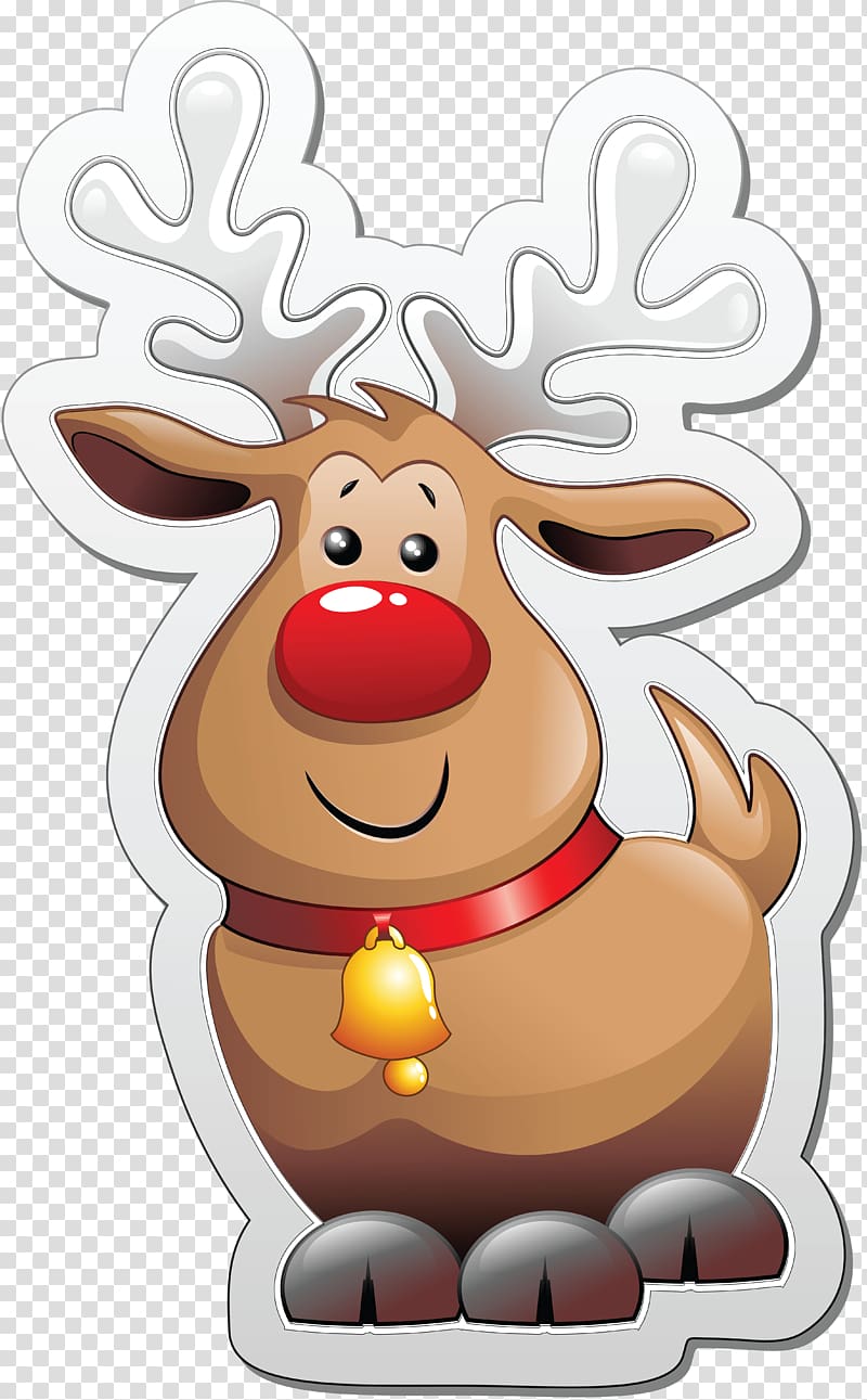 Santa Claus\'s reindeer Rudolph Christmas, Reindeer transparent background PNG clipart