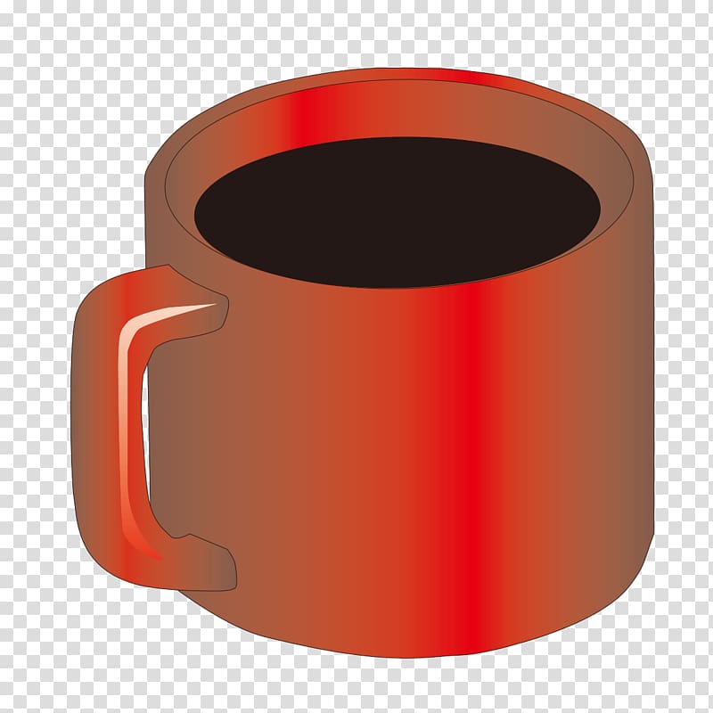 Coffee cup Mug Cylinder, Red glass transparent background PNG clipart