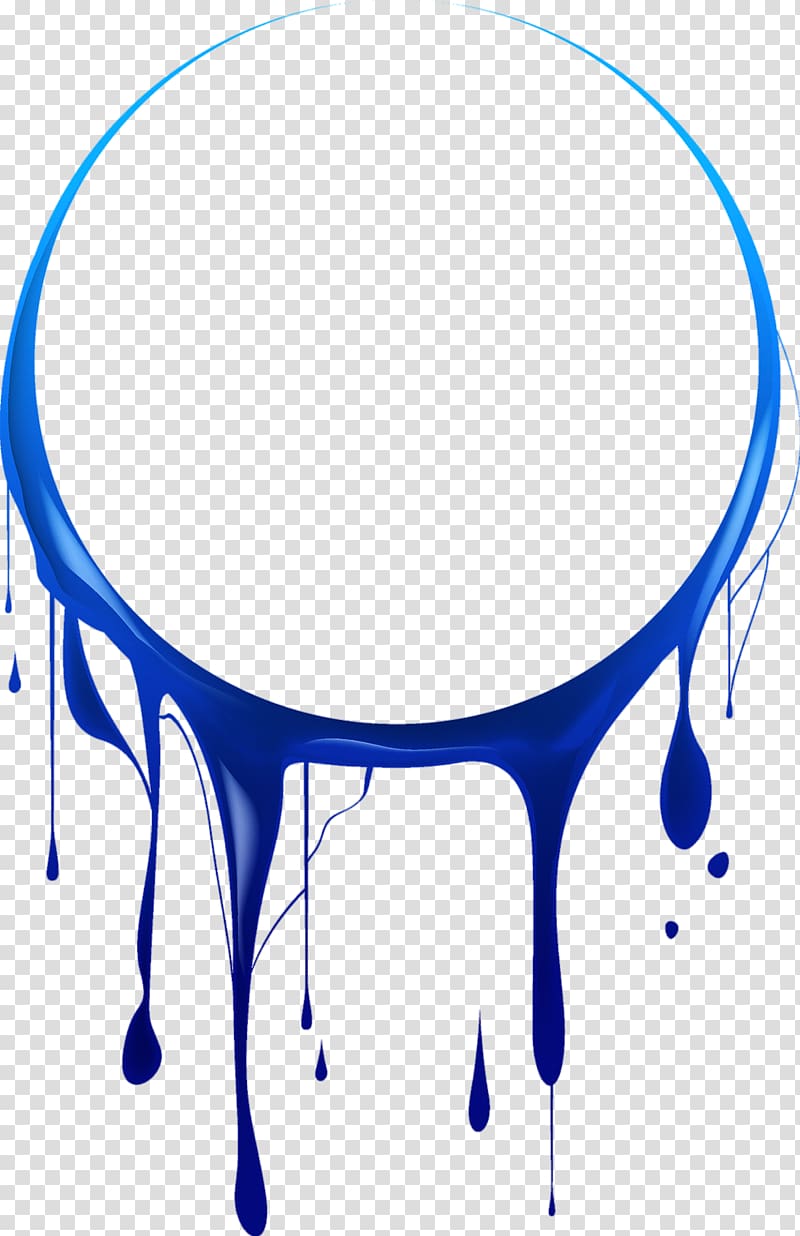 Blue dripping liquid illustration, Painting, paint drip transparent