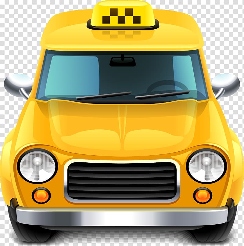yellow taxi illustration, Taxi Train Car, Taxi transparent background PNG clipart
