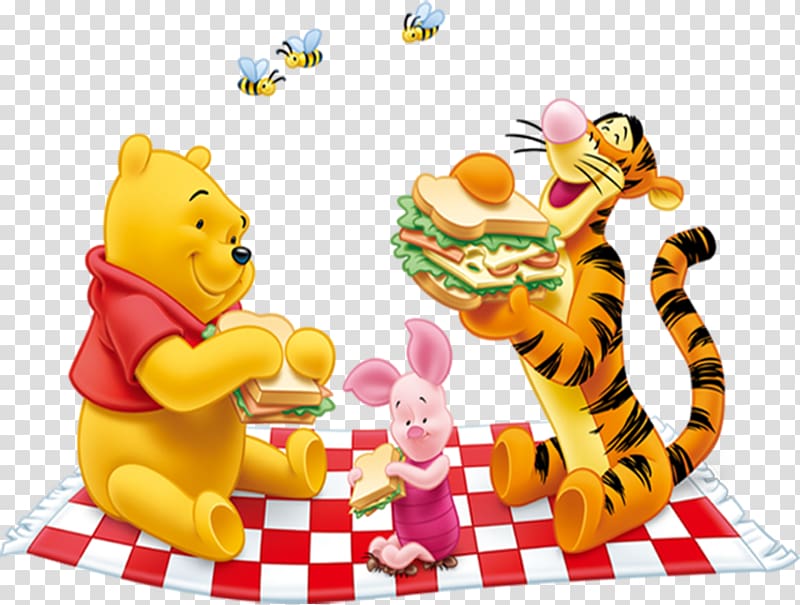 Winnie the Pooh and friends, Piglet Eeyore Winnie the Pooh Tigger , Cartoon bear transparent background PNG clipart