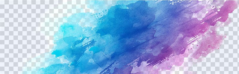 Watercolor painting Poster Banner Drawing, Blue and purple smoke transparent background PNG clipart