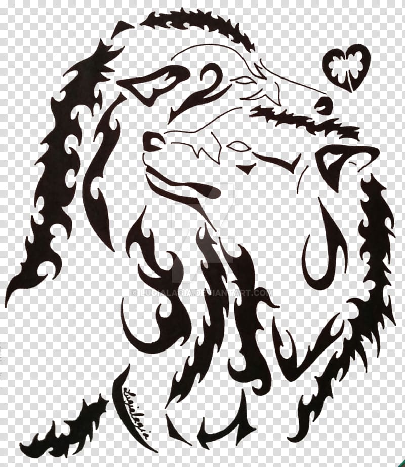 Drawing Line art Flash Visual arts, Tribal Wolf transparent background PNG clipart
