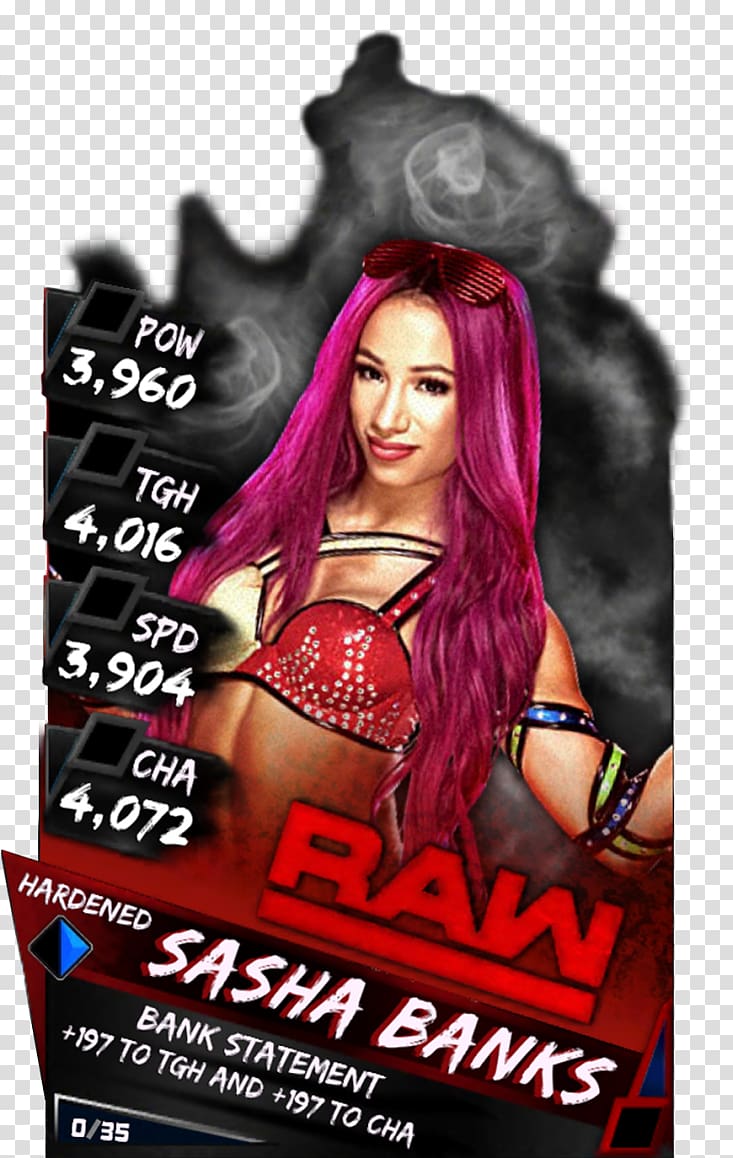 Sasha Banks SummerSlam (2016) WWE SuperCard WWE 2K18, wwe sasha transparent background PNG clipart