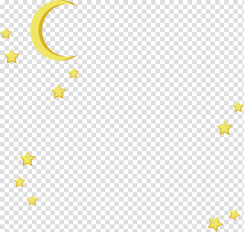 crescent moon and sun illustration, Yellow Area Pattern, The moon and stars in the night sky transparent background PNG clipart