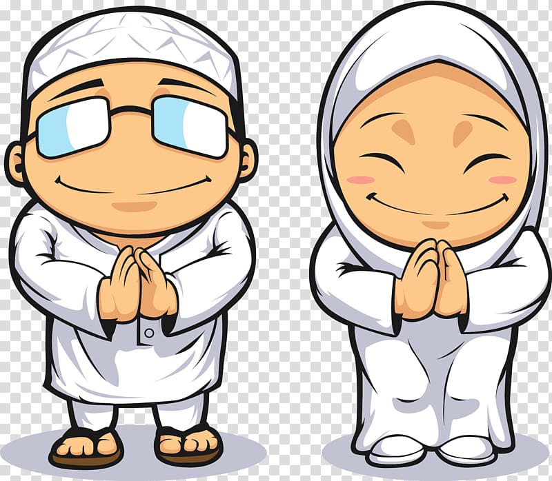 Turkish man and woman praying , Islam Muslim , Cartoon Muslim prayer male and female transparent background PNG clipart