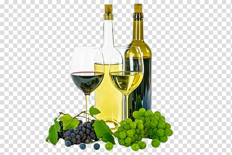 White wine Red Wine Merlot Condado de Huelva DO, Two wines transparent background PNG clipart