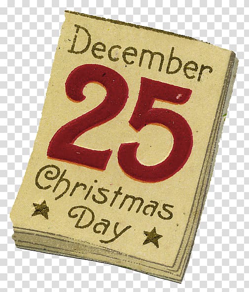 Santa Claus Twelve Days of Christmas 25 December , Vintage Calendar transparent background PNG clipart