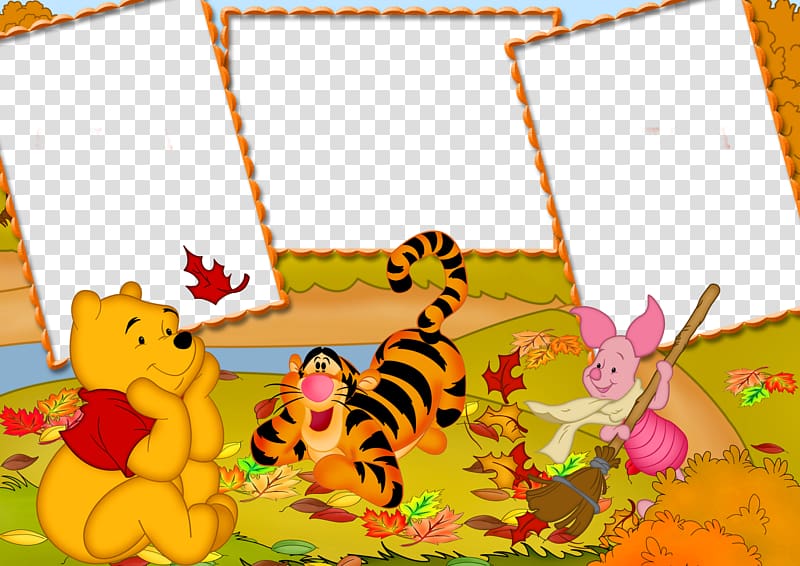 Winnie the Pooh illustration, Winnie the Pooh Piglet Tigger Frames, winnie pooh transparent background PNG clipart