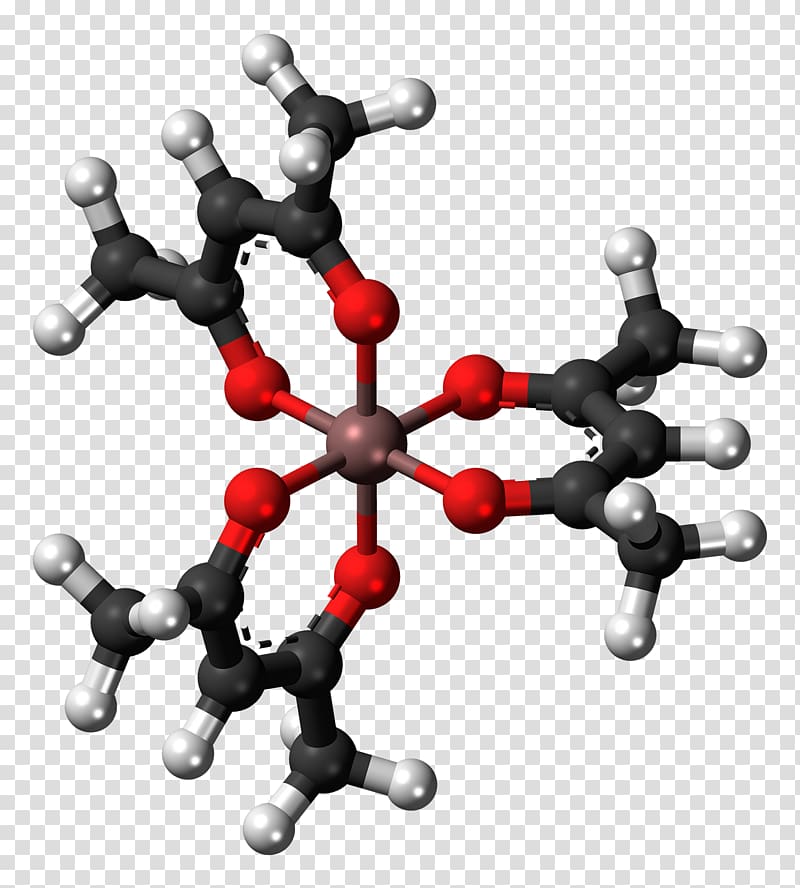 Acetylacetone Coordination complex Aluminium acetylacetonate Tris(acetylacetonato)iron(III) Ball-and-stick model, ball transparent background PNG clipart
