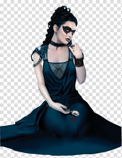 Gothic art Kadın White Black Teal, victorian woman transparent background PNG clipart