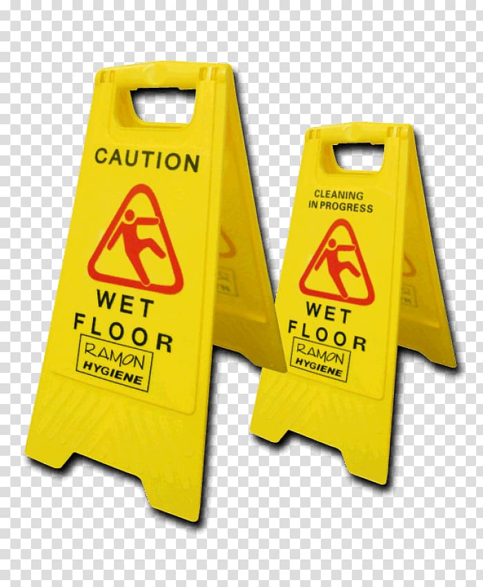Floor cleaning Warning sign, wet paper transparent background PNG clipart