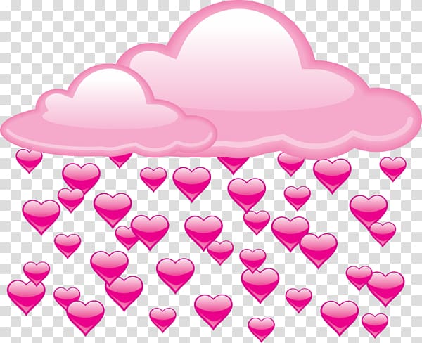 cartoon love under rain clouds transparent background PNG clipart