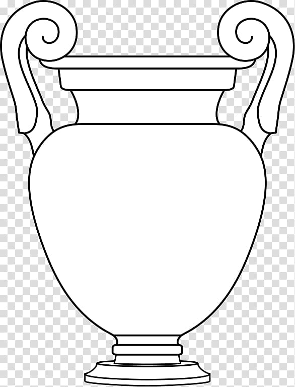 Krater Volute Line art Vase Drawing, vase transparent background PNG clipart