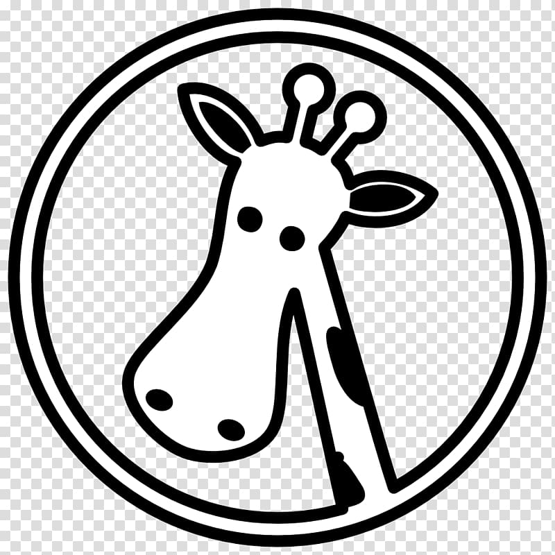 Giraffe Drawing Black and white , Animal Head Outline Giraff transparent background PNG clipart