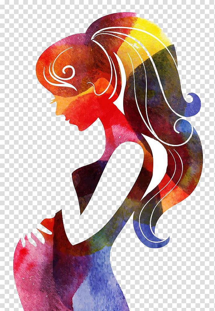female multicolored abstract illustration, Mother\'s Day Wish, Mother\'s Day poster transparent background PNG clipart