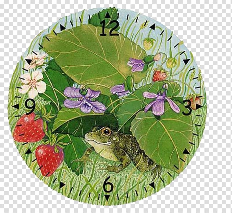 Embroidery Clock face Cross-stitch Paper, Frog Alarm Clock transparent background PNG clipart