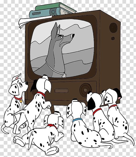 Dalmatian dog Cruella de Vil Puppy Drawing Television, watching tv transparent background PNG clipart