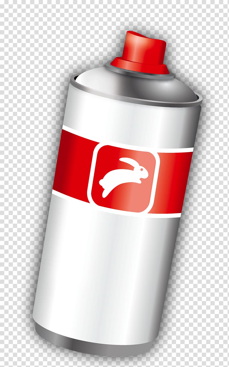 white spray can with rabbit insignia illustration, Aerosol paint Aerosol spray Tin can, Spray Can transparent background PNG clipart