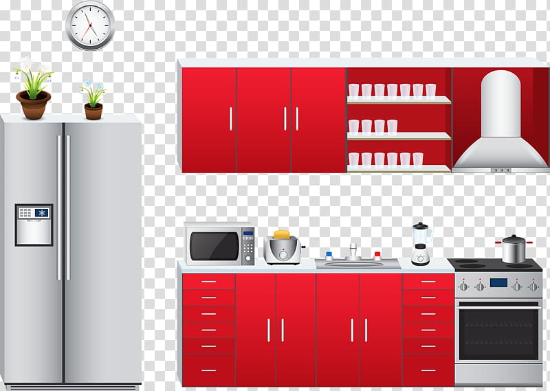 Kitchen Microwave oven Home appliance, Modern kitchen transparent background PNG clipart