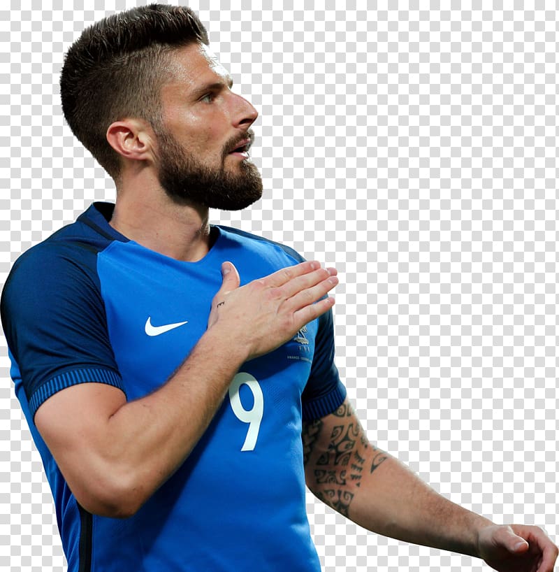 man wearing blue Nike jersey, Olivier Giroud France national football team UEFA Euro 2016 Football player, france transparent background PNG clipart