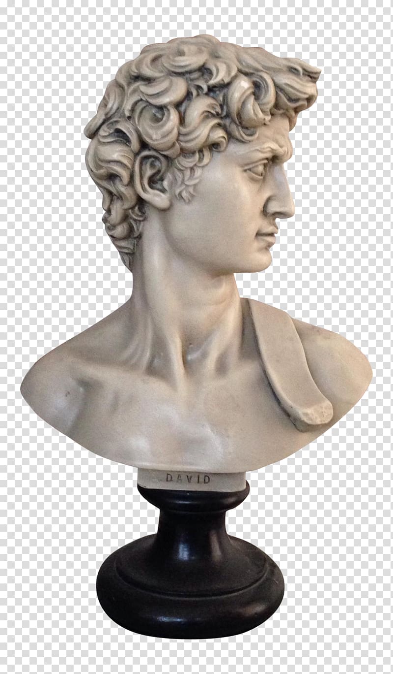 David Bust Sculpture Galleria dell'Accademia Stone carving, garden Statue transparent background PNG clipart