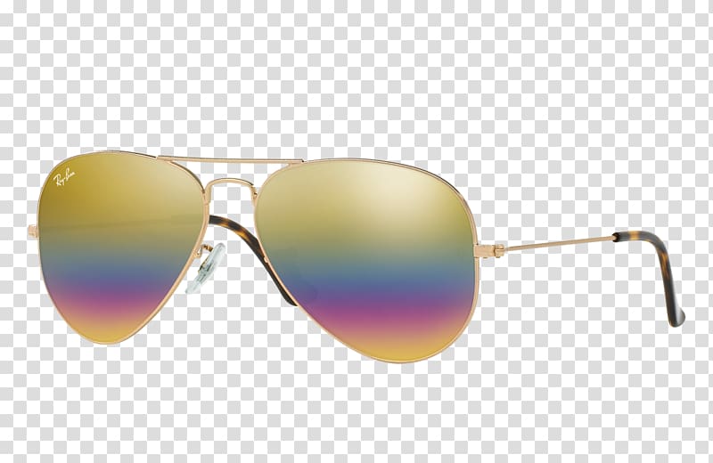 Ray-Ban Aviator Classic Aviator sunglasses Ray-Ban Aviator Flash, yellow sunglasses transparent background PNG clipart