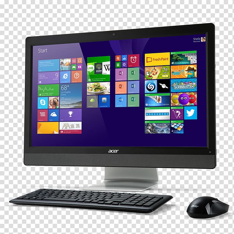 All-in-one Intel Core i5 Acer Aspire Hard Drives, bigger zoom big transparent background PNG clipart