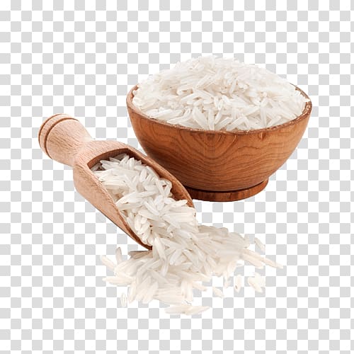 Basmati White rice Ponni rice Food, rice transparent background PNG clipart