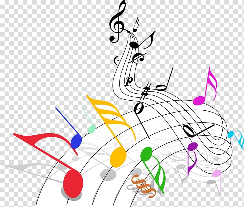 colorful notes music transparent background PNG clipart