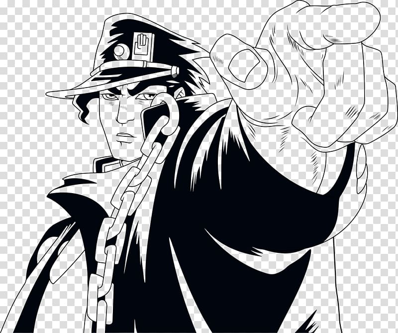 Jotaro Kujo Mangaka Line art JoJo's Bizarre Adventure, Jotaro Kujo transparent background PNG clipart