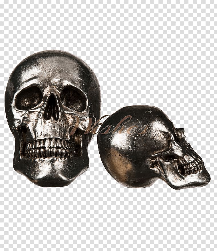 Human skull symbolism Totenkopf Skeleton Calavera, gold skull beads transparent background PNG clipart