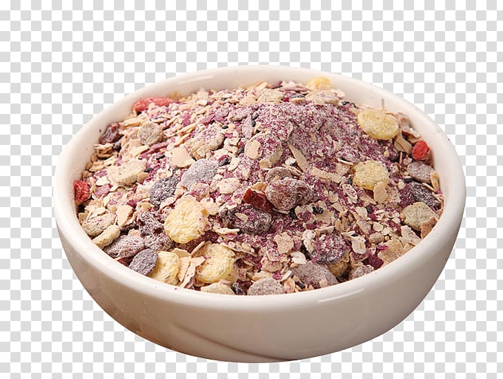 Muesli Porridge Quaker Instant Oatmeal Crumble Milk, Oat purple potato miscellaneous grains porridge transparent background PNG clipart