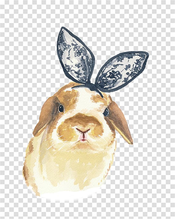 Easter Bunny Rabbit Watercolor painting Illustration, Small fresh,Beautiful,Hand Painted,Watercolor,puppy transparent background PNG clipart