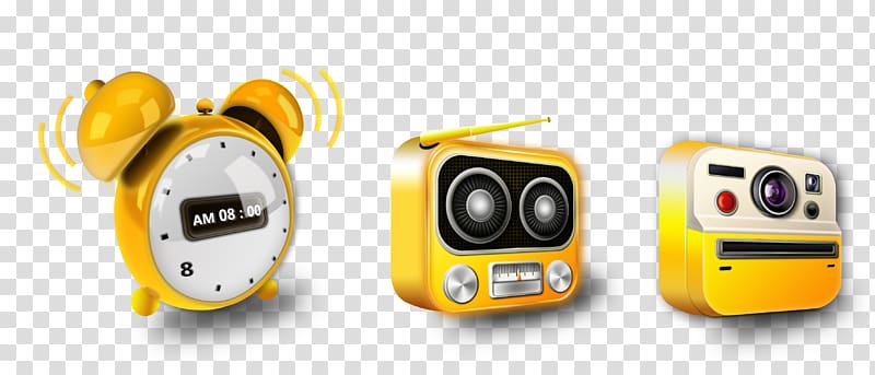 Icon design Icon, Yellow alarm clock transparent background PNG clipart
