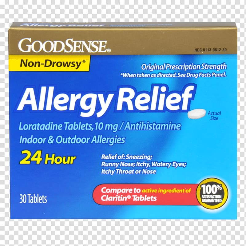 Allergy Relief (loratadine) Allergy Relief (loratadine) Tablet Pharmaceutical drug, allergy transparent background PNG clipart