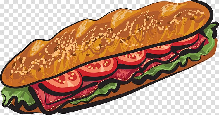sandwich illustration, Submarine sandwich Delicatessen Subway , Sub transparent background PNG clipart