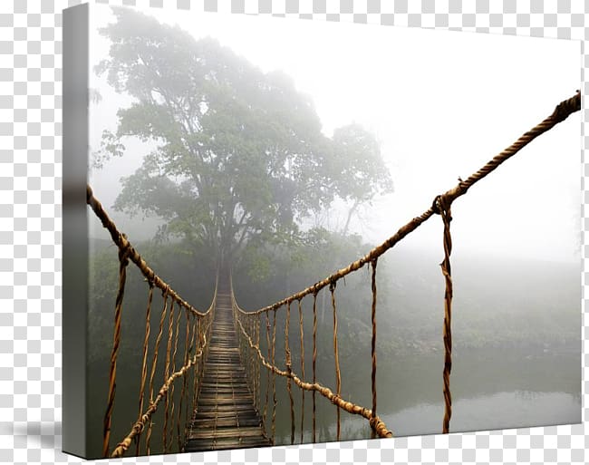 Simple suspension bridge Canvas print Printing, rope frame transparent background PNG clipart