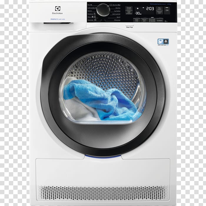 Clothes dryer Washing Machines Heat pump Clothing Electrolux, ELECTRO transparent background PNG clipart