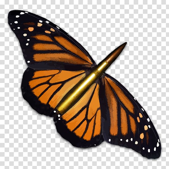 Monarch butterfly Insect Symmetry Reflection, bullet holes transparent background PNG clipart