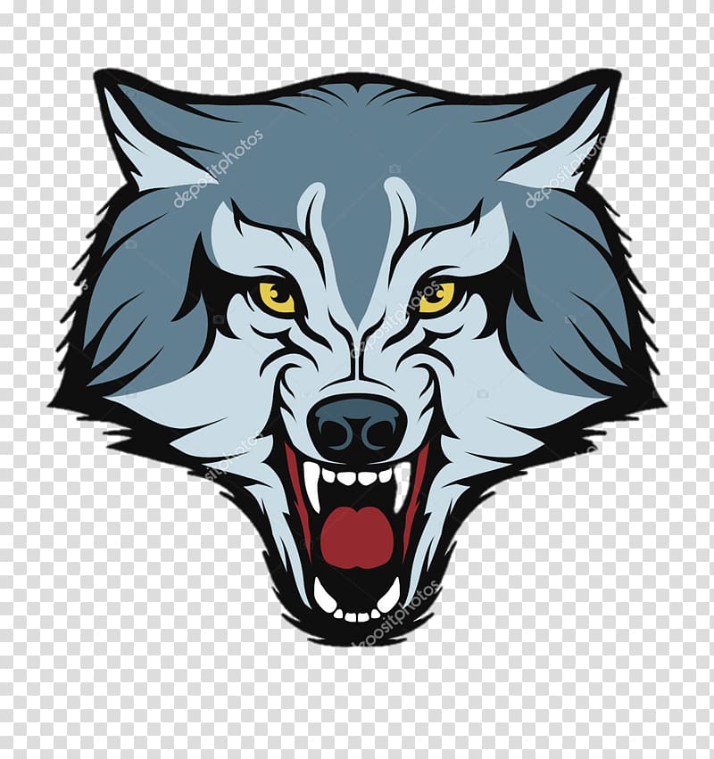 gray wolf head illustration, Gray wolf Logo, wolf transparent background PNG clipart