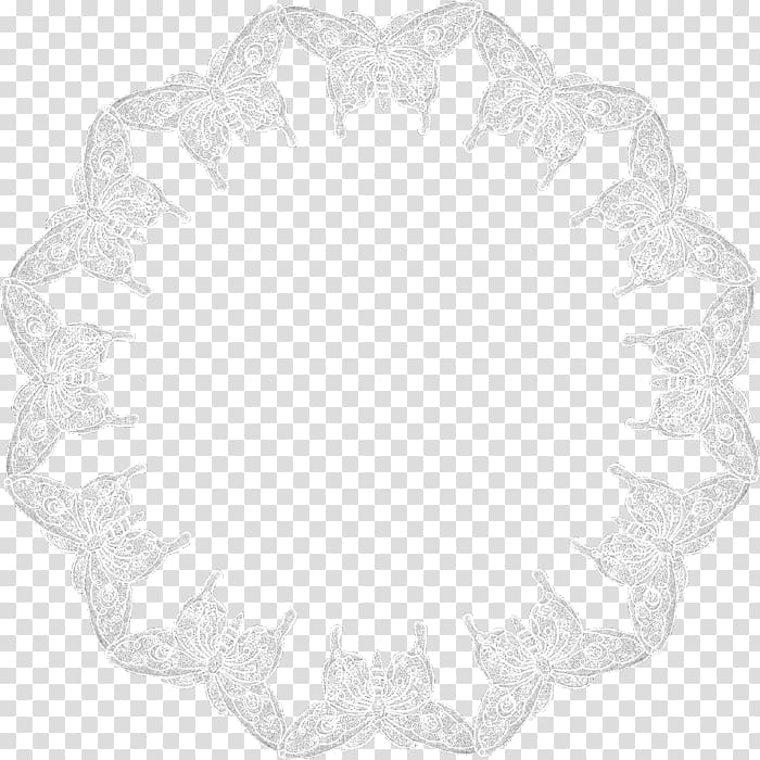 White Black Pattern, Butterfly garland lace border transparent background PNG clipart