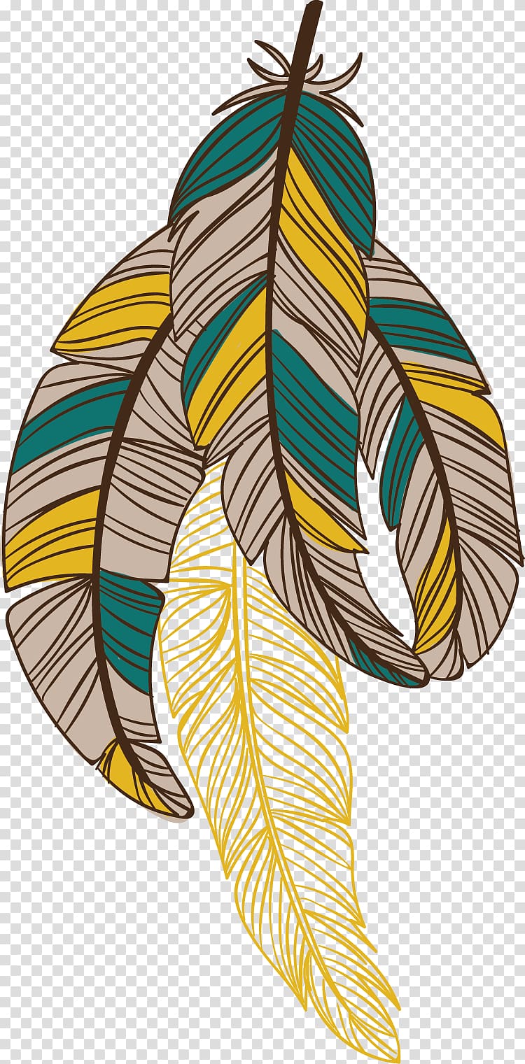 Feather Bird Euclidean Drawing, Painted Feathers transparent background PNG clipart