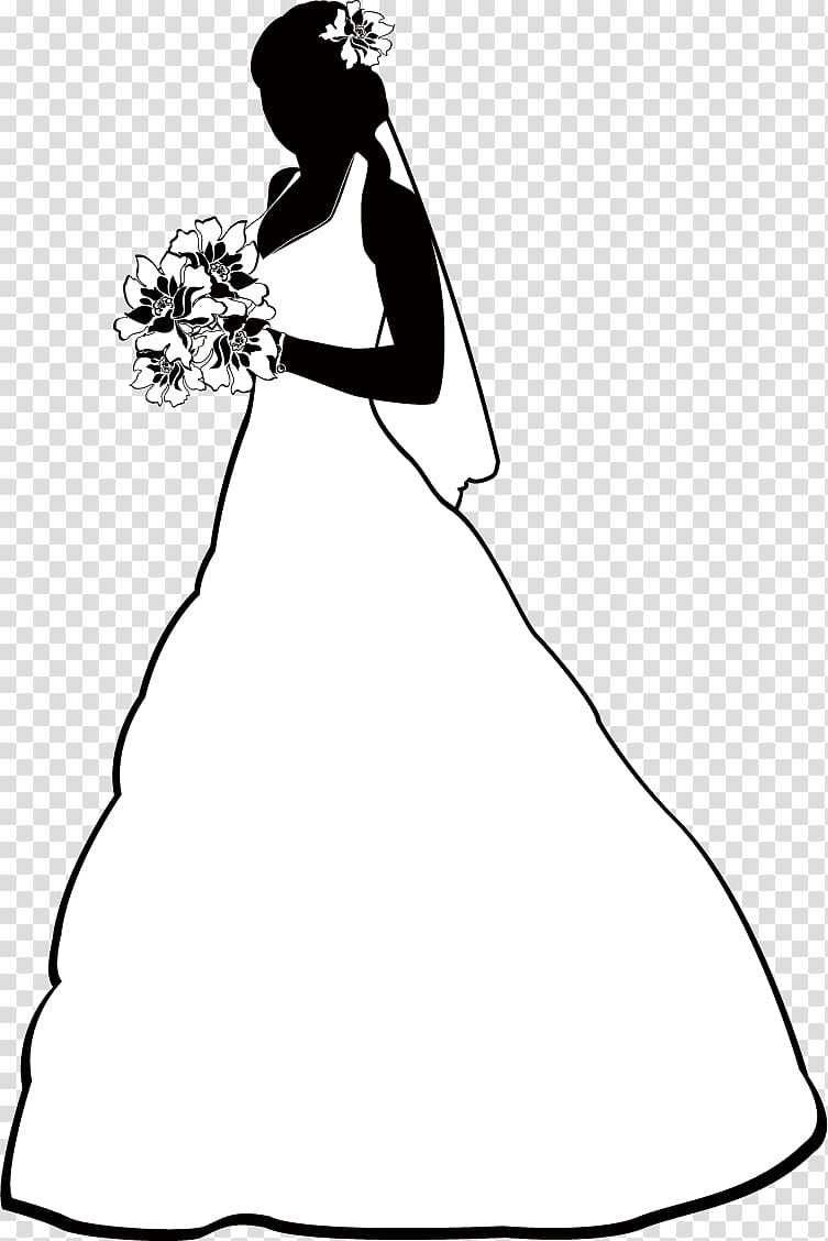 Bride , continental silhouette bride transparent background PNG clipart
