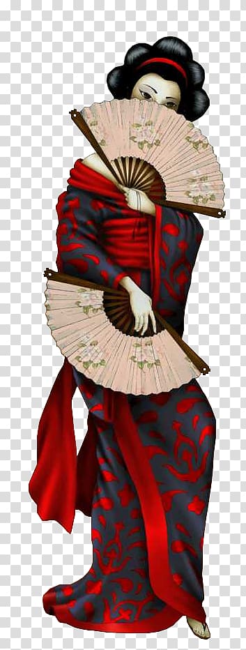 Japanese art Geisha Drawing Painting, japan transparent background PNG clipart