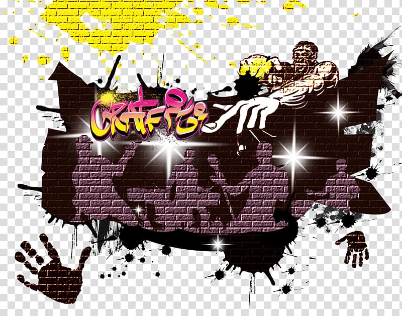 Graffiti Graphic design Illustration, Cool black graffiti wall material transparent background PNG clipart