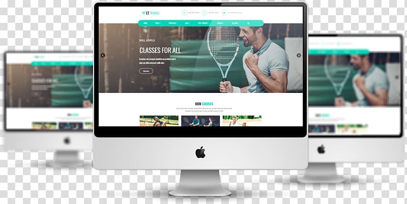 Responsive web design Web template system Mockup, Tennis Close transparent background PNG clipart