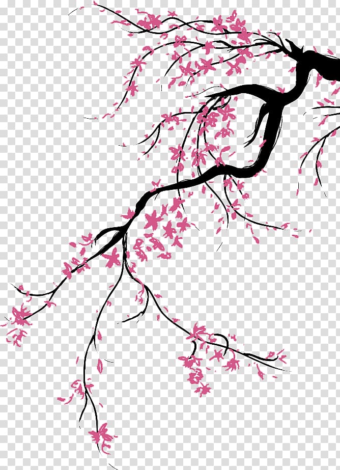 Cherry blossom Drawing Painting, european elements transparent background PNG clipart